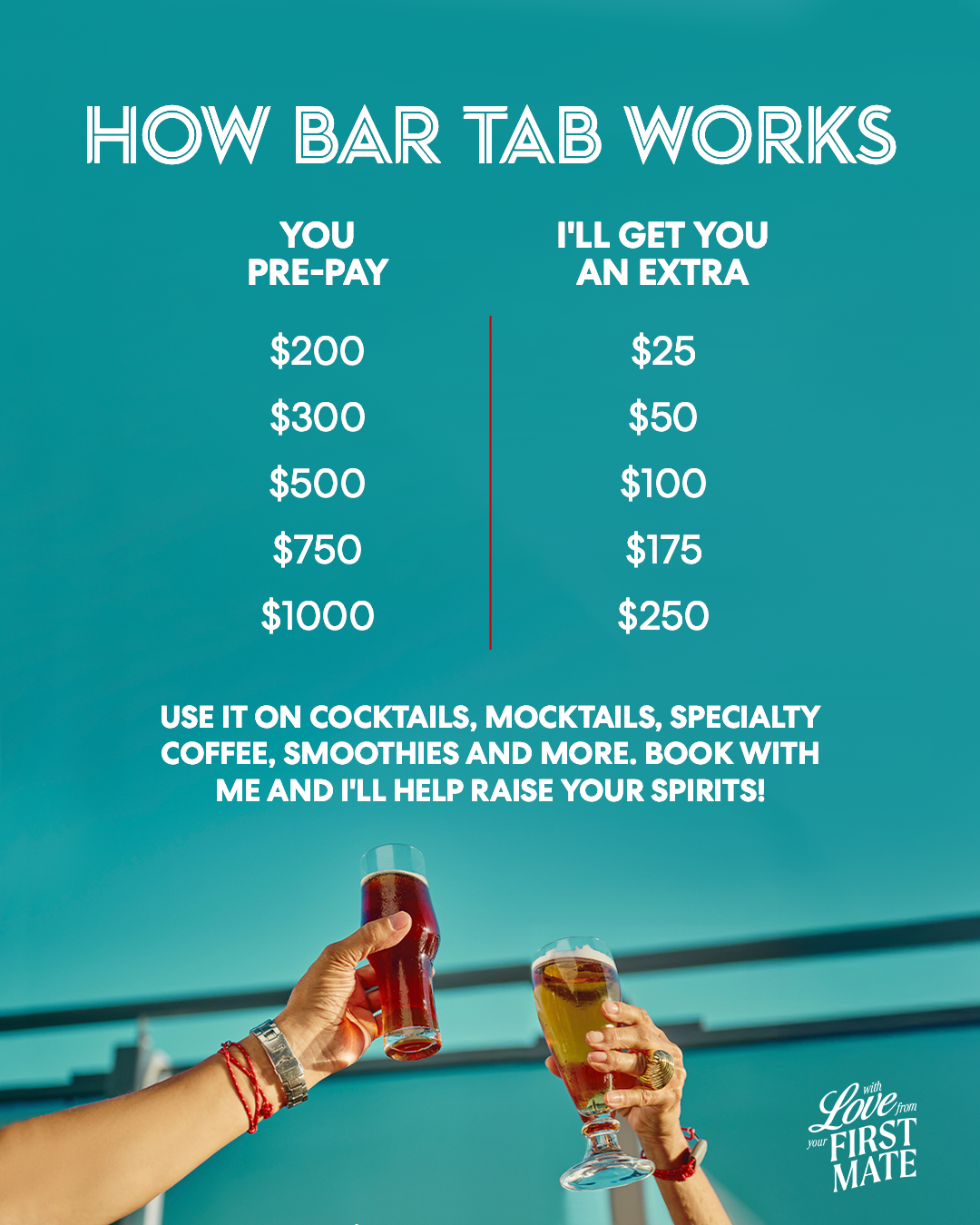 Virgin Voyages bar tab offer